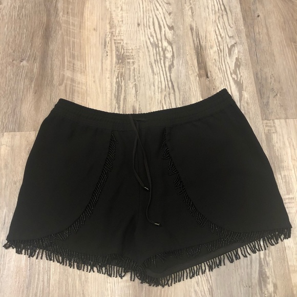 SAM EDELMAN Black Fringe Trim Shorts Size … - Picture 6 of 9